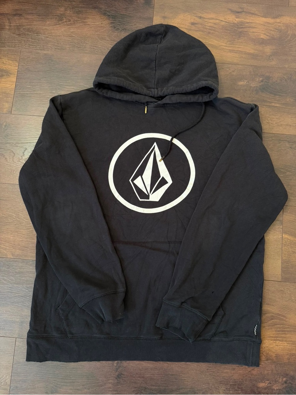 Volcom Men’s XL Black Stone Logo Pullover Hoodie Skate Streetwear